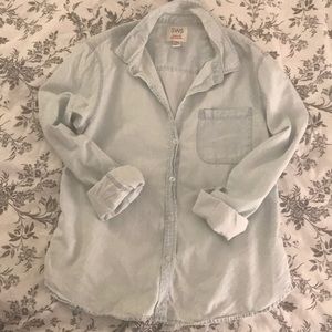 Light wash jean button up shirt